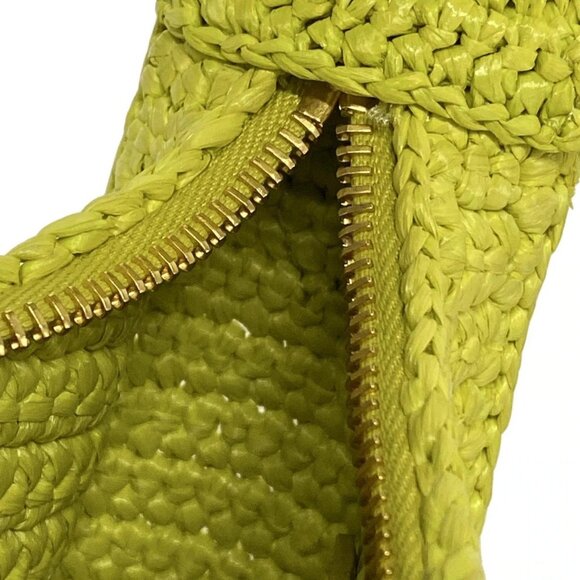 Auth miumiu - Yellow Green Straw Handbag - Picture 12 of 15